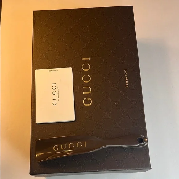 Gucci | Shoes | Gucci Luxury Dark Brown Box With Shoe Horn  display picture 1